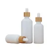 Vitt porslinglas Essential Oil Bottles Skin Care Serum Droper Bottle With Bamboo Pipette 10 ml 15 ml 20 ml 30 ml 50 ml 100 ml QBUXS EVWEN