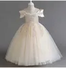 Robes de fille Nouvelles filles vintage en mousseline de soie vintante robe imprimée à la mode Robe de mariée fille robe de bal de demoiselle d'honneur de 3-12 ans robe d'été Y240514