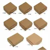 ギフトラップ50pcs mtifunction Kraft Paper Box Brown Cardboard Handmade Soap White Craft Diy Black Packaging Jewelry Drop Delivery Dhnkz