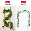 3pcs Flores decorativas grinaldas 1pc Ivy Artificial Leaf Plants Plantas da sala Decoração de casamento de festas verde Creeper Green Creeper Artificial Vine Garden Wall Home Decor Home Decor