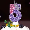 5st ljus 1pc mousserande digital födelsedagsljus prinsessan krona tema kaka ljus ljus födelsedagsfest weddin samlingar kaka topper dekoration