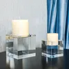 Titulares de vela Modern Crystal Glass Small tealight title Table Piece Decorações Coffee Casamento Decoração de casa Acessórios