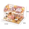 Architecture/DIY House Doll House Mini DIY Small Kit Production Assembly Model Room Princess Toys Home Bedroom Decoration with Furniture Wooden Crafts