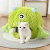 Kedi Yatak Mobilya Yeni Ürün Evcil Yatak Kış Sıcak Kedi Yuvası Peluş Monster Pet Villa Çıkarılabilir ve Yıkanabilir Yarı Kapalı Kedi Yuvası Karikatür Evcil Ev