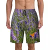 Shorts pour hommes Lavande Field Board Summer Purple Flower Imprimé Y2K Retro Beach Men Sports Dry Custom Dry Custom Diy Trunks