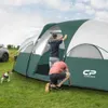 Tenten en schuilplaatsen 8 Persoon Camping Tent Weerbestendige familie 5 Grote rooster Windows Dubbel gelaagde partitie Gordijnen voor kamersq240511