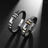 Браслет винтажный однослойный ручный кожаный браслет с магнитным закрытием мужское очарование мода. Случайные украшения подарки оптом