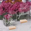 Forniture per feste da 12 pezzi per tavolo acrilico blank fai -da -te Clear con supporto per l'arco trasparente Card Decorazione del matrimonio Durevole