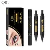 Eye-liner à tête double QINI COLOI QINI COLLE ENEYELINE ARRÉPRÉPORT SÉCHEUR RAPIDE Eyeliner d'ailes gauche et droite 2 PCS