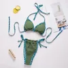 Женские купальные костюмы сексуальные микро бикини для женщин толкать зеленый купальный костюм для плавания пляжного костюма