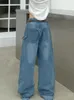 Jeans femininos Vintage Baggy Women Cargo Pants American Retro Rise Low Rise Wide Leg Leg 90S Y2K Streetwear