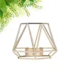 Titulares de vela fortes Hollow Hollow Holder Candlestick Scent Lantern for Party Home Table Decoration (tamanho pequeno dourado)