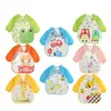 Cute Cartoon Animals Baby Bibs Waterproof Colorful Children Bib Full Sleeve Bibs Children Apron Long Sleeve Feeding Bibs 240514