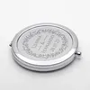 Party Favor Spersonalizowany ślub Grawerowany metalowy Compact Mirror Prezent dla gości spersonalizowany makijaż kieszonkowy