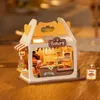 Arkitektur/DIY House Rolife Food Box Shop Diy Miniature House Kit Easy Assembly Building Block Kits For Children Barn Sweet Color Design