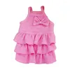 Dog Apparel Summer Skirt Dress Pet Layered Hem Bowknot Princess Pretty Puppy Clothes