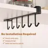 Hooks 6 Hook Coffee Cup Mok Holder Zwart Wit Plank Multifunctionele keukenkast Zonkranken Organisator Opberghanger Rack