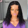 16 Inch Curly Lace Front Human Hair Wigs For Black Women Pre Plucked Brazilian 4x4 Deep Wave Frontal Wig Synthetic Black Hd Lace Wig