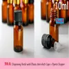 10 ml Verre Amber Huile essentielle bouteilles de pipette liquide Réacent de distribution de bouteilles de parfums de parfum 768pcs