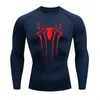 Аниме -пауковой сжатие рубашка с длинным рукавом для мужской фитнеса. Спортивная одежда
