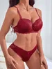 Reggiseni set trasparenti floreali a due pezzi Bras mutandine set abbigliamento sexy a filo spinta