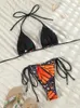 Kobiety Butdwear Swizyn Butterfly Seksowne kobiety trójkąt strój kąpielowy Bandaż bikini set mikro -tonong nadruk kąpielowy garnitur letni