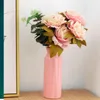 Vaser imitation keramisk blomma vas liten plastflaska för arrangemang modern vit potten hydroponisk hemdekoration