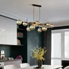 Nordic Glass Ball Chandelier Bubble LED Lampes suspendues à la maison Modern Dinning Dinning Salle Cuisine Éclairage luminaire