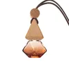 Car Perfume Square Brown Bottle Air Freshener Diffuser Hanging Empty Glass Refillable Bottle Pendant