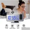 Desk Table Clocks Led Digital Alarm Clock Watch Electronic Desktop Usb Wake Up Fm Radio Time Projector Sn Function 2 Drop Delivery Dhsfa