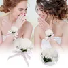 Dekorative Blumen Handgelenk Corsage Armband und Prom Rose Armband Set für Hochzeitstag Party