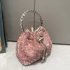 Luksusowy diamentowy wkładka kształt serca kryształowe sprzęgło torebki