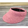 Dames zomer raffia opvouwbare stro sun vizier wijd rand packable vrouwen brach cap dames uv roll -up Korean Sun Visor 240514