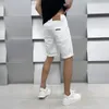 Men's Jeans Thin Section White Shorts High-end Light Luxury Slim Straight Denim Pants Black Fashion Casual Five