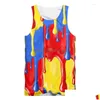 Herentanktops Heren Splash verf Colorf Strikken