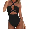 Women's Swimwear One-Piece Sexy Bikini Fashion With Bra Pads No Steel Support Swimming Costume 2024