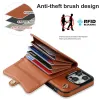 PU Leder -Telefonabdeckung für iPhone 2 in 1 Brieftaschenkartenhalter Slim Hülle für Funda iPhone 13 12 11 14 Pro Max Mini mit Lanyard