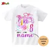Famille Matching Tenues Birthday Shirt Girls Shirt Party Family Matching Vêtements Childrens Matching Personnalize Name Shirt Set Family T-shirt T240513