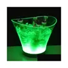 Ice Buckets and Coolers 6.5L Waterproof ABS LED BOCKET 7 Color Champagne Bowl KTV Bars Nightclubs Light Up Beer Night Party Drop Del Dhyqg