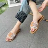 Summer Lympia Slipper Slides Open Toe Casual Shoes Slip On Flats Sandals Rubber Sole Beach Mules Women's Luxury Designer Factory Factorwear With Box