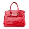 Women's Platinum 2024 Designer Bag Crocodile Pattern Women's Genuine Leather Women's Handbag Personality O996