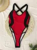 Kobiety stroju kąpielowego One Piece Swimsuit 2024 Seksowne kobiety Summer Bikini High Taist Thong Monokini Swimming Suit Bathing Beachwear