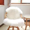 Carpets Soft Artificial Sheepskin Chair Cover Warm Hairy Carpet Seat Pad Plain Skin Fur Fluffy Area Rugs Washable Bedroom Faux Mat