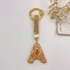 Polimero Clay English Letter Keychain Set Diamond Personality Bag Borsa a sospensione Accessori Chiave per auto
