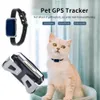GPS Plats Tracker Wearable Smart Pet Detection Tracker Waterproof IP67 Anti-Lost Record Multifunktionell för Dog Cat Pets Accessories