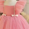 Vestidos de menina 1-5 anos, garotas de meninas 2024 Princess Birthday Party Dress Luxury Summer Polka Dot Flower Girls Dresses para vestido de baile de casamento Y240514