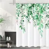 Zasłony prysznicowe zieleń liść osłona łazienka winorośl kwiat nordaniczny minimalistyczny minimalistyczny poliester wystrój domu