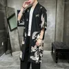 Roupas étnicas yukata haori homens japoneses longos quimono cardigan samurai costume jaqueta masculina