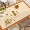 Mode -stijl salontafel waterdichte olie -proof lederen eetkussen kussen huishoudelijk rechthoekige doek mesas 34PL0101