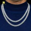 Goedkope prijs 2 rijen sier ketens hete verkoop moissaniet diamant cuban link 8mm hang ketting armband hiphop sieraden